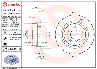 BREMBO 08.9584.11 EAN: 8020584025444.