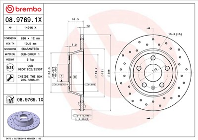 BREMBO 08.9769.1X EAN: 8020584032589.