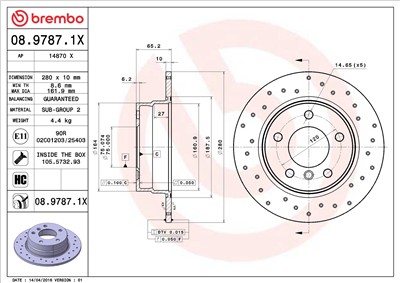 BREMBO 08.9787.1X EAN: 8020584212301.