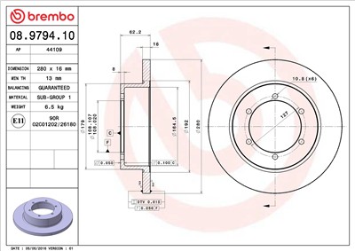 BREMBO 08.9794.10 EAN: 8020584979419.