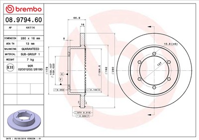 BREMBO 08.9794.60 EAN: 8020584979464.