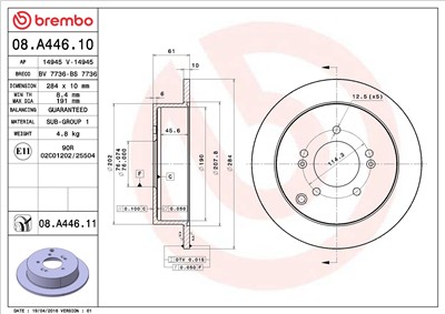 BREMBO 08.A446.10 EAN: 8020584017906.
