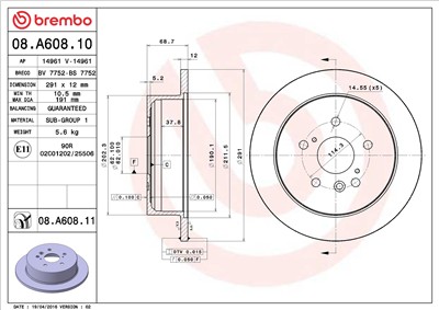 BREMBO 08.A608.11 EAN: 8020584035429.