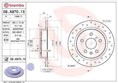BREMBO 08.A970.1X EAN: 8020584327746.