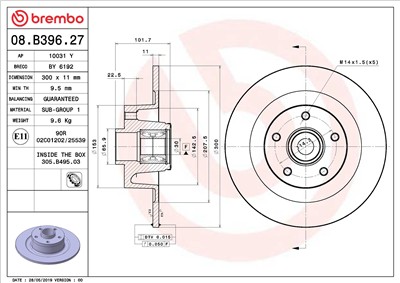 BREMBO 08.B396.27 EAN: 8020584239438.
