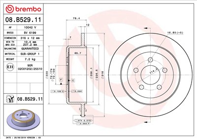 BREMBO 08.B529.11 EAN: 8020584215951.