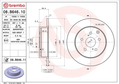BREMBO 08.B646.11 EAN: 8020584213742.