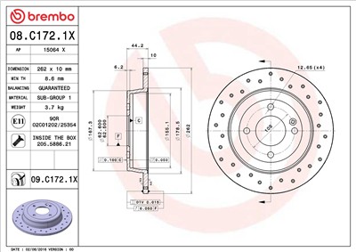 BREMBO 08.C172.1X EAN: 8020584032688.