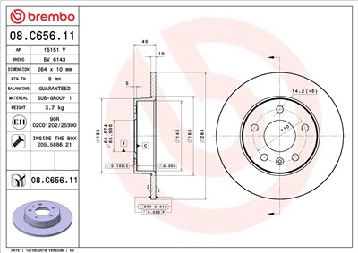 BREMBO 08.C656.11 EAN: 8020584234501.