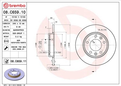 BREMBO 08.C659.11 EAN: 8020584224410.