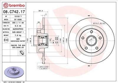 BREMBO 08.C742.17 EAN: 8020584237885.