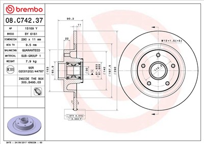 BREMBO 08.C742.37 EAN: 8020584237878.