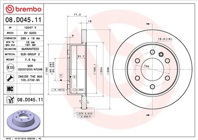 BREMBO 08.D045.11 EAN: 8020584237915.