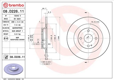 BREMBO 08.D226.11 EAN: 8020584310120.
