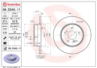 BREMBO 08.D340.11 EAN: 8020584232217.