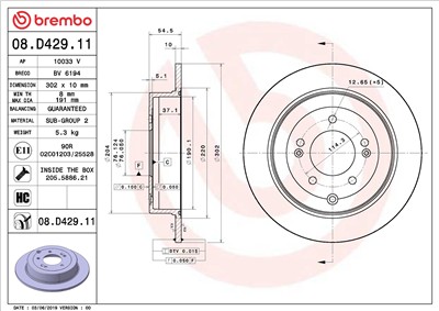 BREMBO 08.D429.11 EAN: 8020584316771.