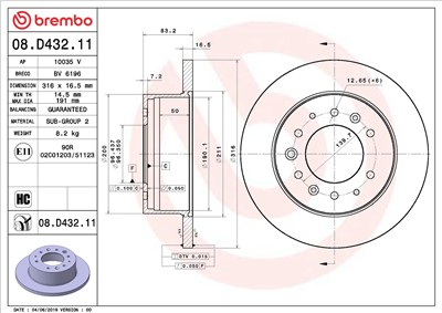 BREMBO 08.D432.11 EAN: 8020584310922.