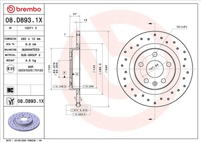 BREMBO 08.D893.1X EAN: 8020584340332.