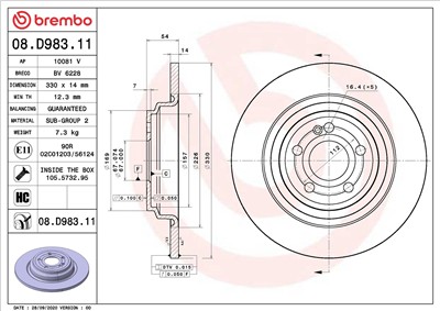 BREMBO 08.D983.11 EAN: 8020584313015.