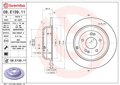 BREMBO 08.E139.11 EAN: 8020584313046.
