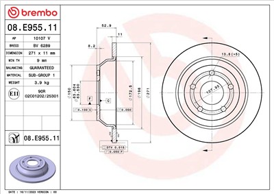 BREMBO 08.E955.11 EAN: 8020584326329.