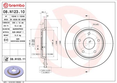 BREMBO 08.N123.11 EAN: 8020584034590.