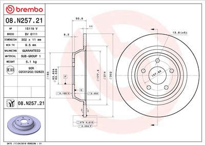BREMBO 08.N257.21 EAN: 8020584229583.