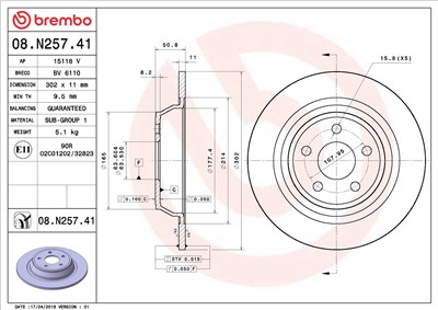 BREMBO 08.N257.41 EAN: 8020584229590.