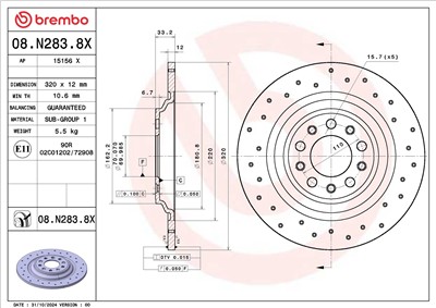 BREMBO 08.N283.8X EAN: 8020584341582.