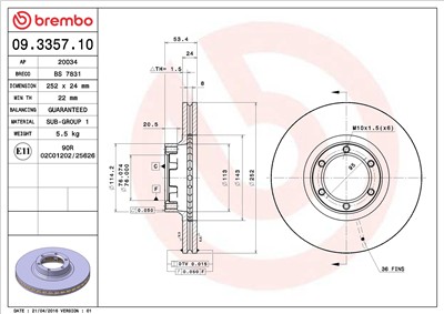 BREMBO 09.3357.10 EAN: 8020584335710.
