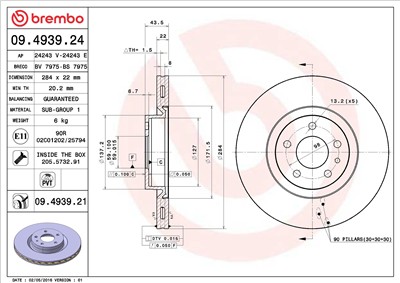 BREMBO 09.4939.24 EAN: 8020584013342.