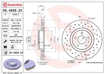 BREMBO 09.4939.2X EAN: 8020584212356.