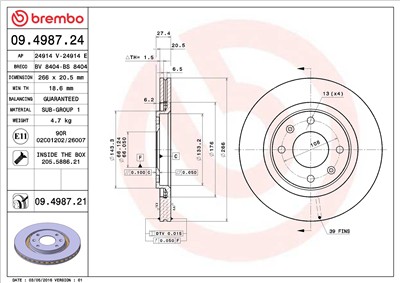 BREMBO 09.4987.21 EAN: 8020584023020.