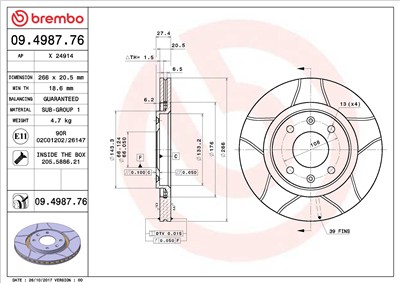 BREMBO 09.4987.76 EAN: 8020584011836.