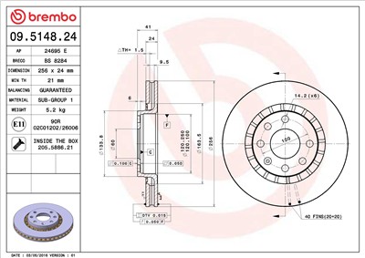 BREMBO 09.5148.24 EAN: 8020584012536.