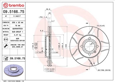 BREMBO 09.5166.75 EAN: 8020584012154.