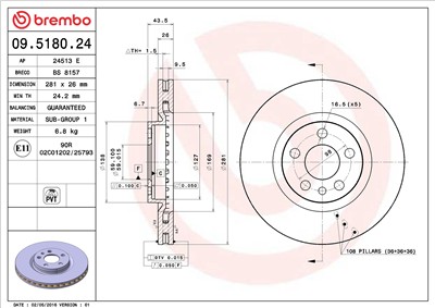 BREMBO 09.5180.24 EAN: 8020584012550.