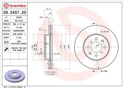 BREMBO 09.5457.20 EAN: 8020584545720.