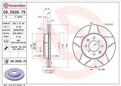 BREMBO 09.5509.75 EAN: 8020584011379.