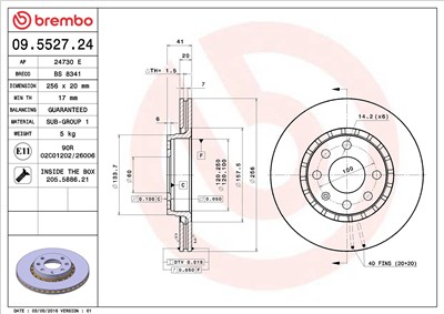 BREMBO 09.5527.24 EAN: 8020584012581.