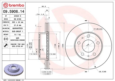 BREMBO 09.5906.14 EAN: 8020584012642.