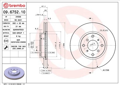 BREMBO 09.6752.10 EAN: 8020584675212.