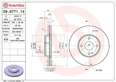 BREMBO 09.6771.14 EAN: 8020584013984.