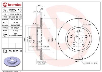 BREMBO 09.7225.10 EAN: 8020584722510.