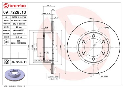 BREMBO 09.7226.11 EAN: 8020584031667.