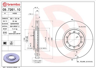 BREMBO 09.7261.10 EAN: 8020584726112.