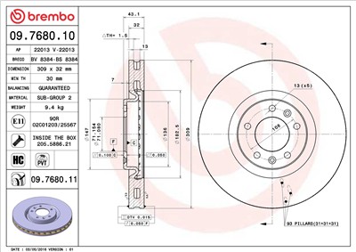 BREMBO 09.7680.11 EAN: 8020584029060.