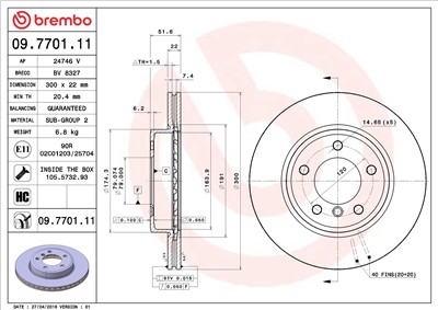 BREMBO 09.7701.11 EAN: 8020584013045.