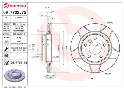 BREMBO 09.7702.75 EAN: 8020584770276.