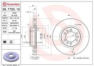 BREMBO 09.7723.10 EAN: 8020584772317.